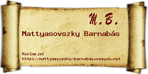 Mattyasovszky Barnabás névjegykártya