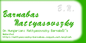 barnabas mattyasovszky business card
